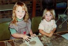 happy children playing with clay