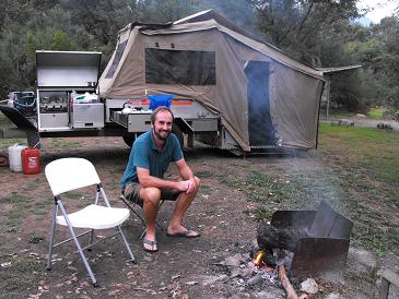 Kimberley Camper camping by the Murray River